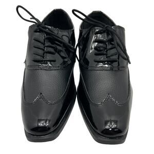 Frederico Leone Manhatten Black Upper Tuxedo Toe Oxford Mens 6.5M Dress Shoes